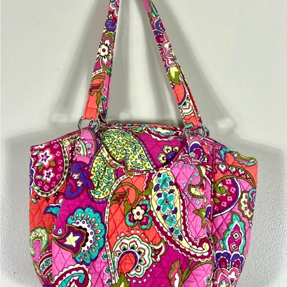 Vera Bradley Pink and Purple Quilted Shoulder Bag